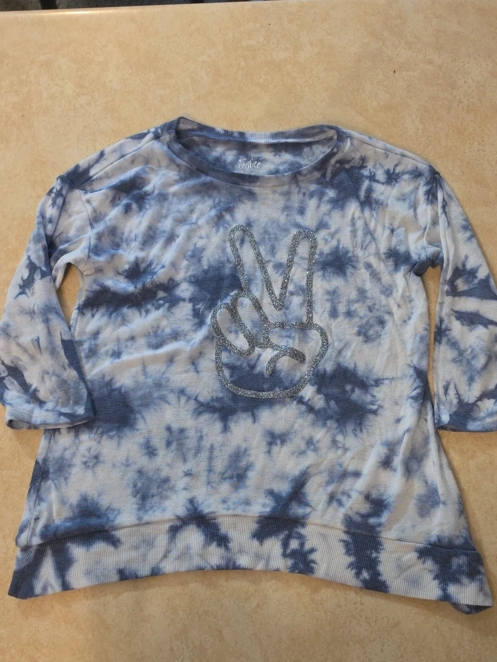 Blue Tie-Dye Peace Sign Sweatshirt
